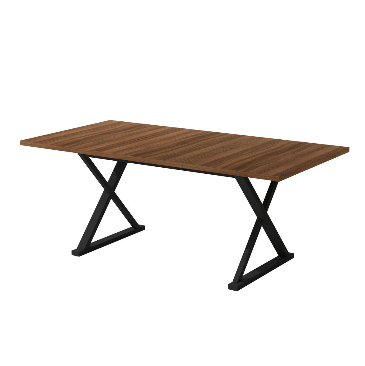 ESSTISCH 180/90/75 cm für 6–8 Personen mit X-förmigen Metallbeinen und MDF-Tischplatte, Walnuss - Walnussfarben, Holzwerkstoff (180/90/75cm) - Redom