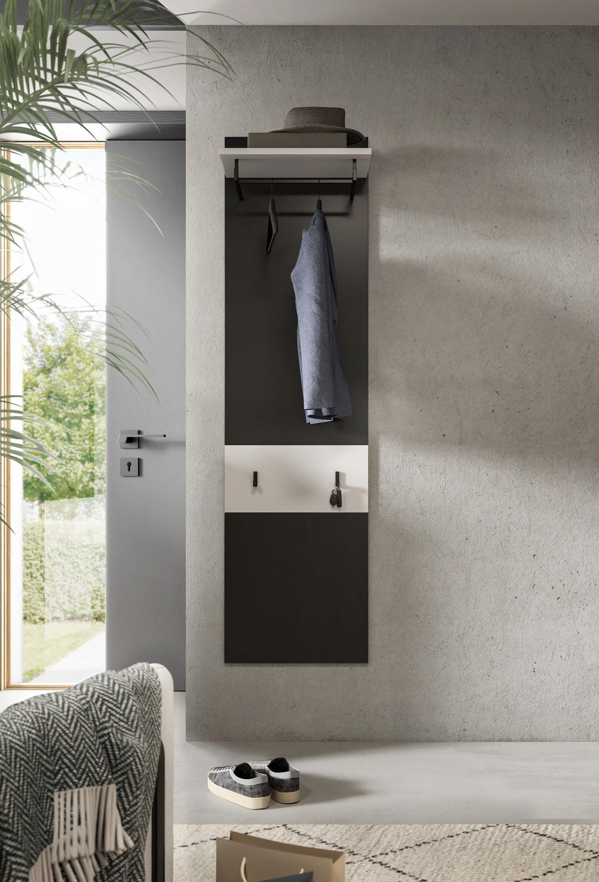 PANEEL CANU (B/H/T: ca. 45/165/29 cm) in Basalt grau/weiß - Grau, Holzwerkstoff (45/165/29cm)