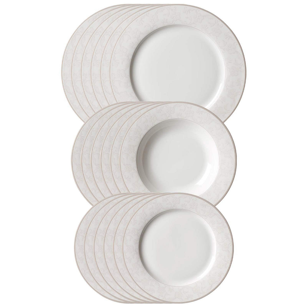 TELLER-SET Isabella beige 18er Set - Beige, Keramik (1/1/1cm) - Ritzenhoff Breker