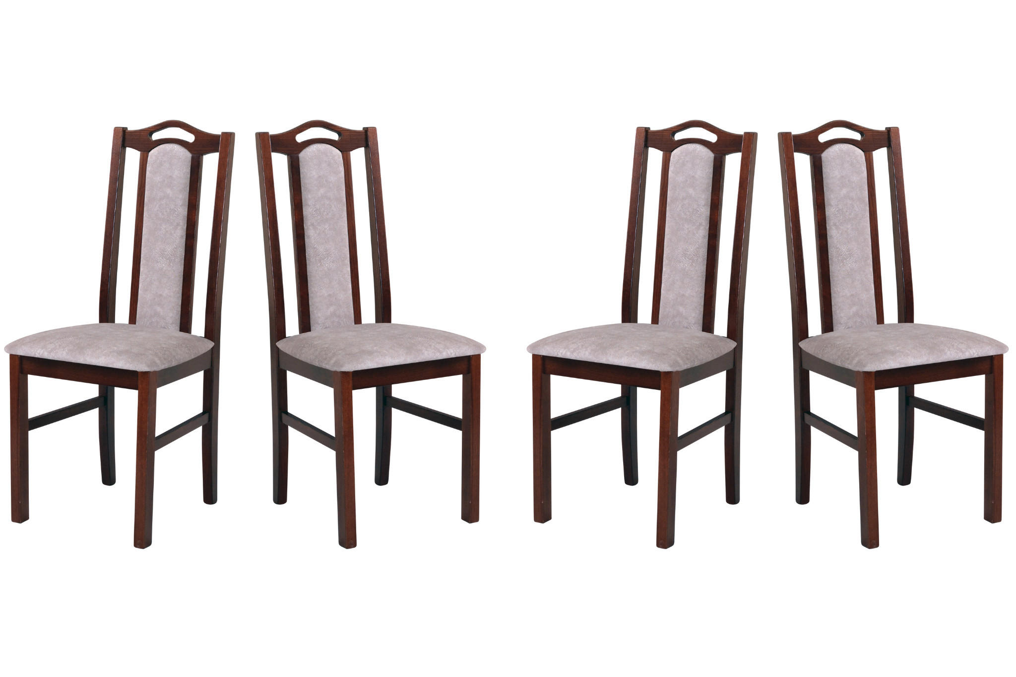 ESSZIMMERSTUHL - Set 4x BOS 9 nussbaum, dora 22  - Beige/Nussbaumfarben, Holz (43/97/40cm) - Leaf Design