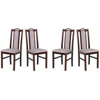 ESSZIMMERSTUHL - Set 4x BOS 9 nussbaum, dora 22  - Beige/Nussbaumfarben, Holz (43/97/40cm) - Leaf Design