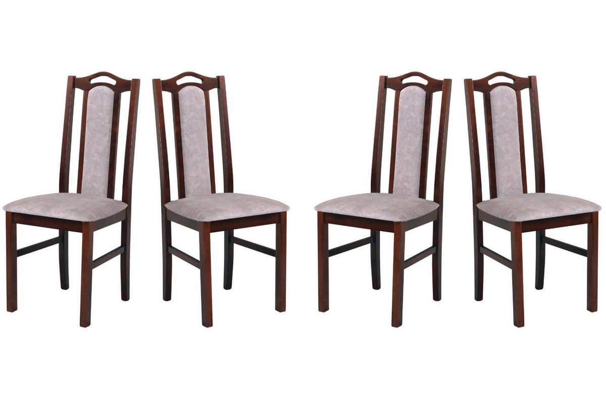 ESSZIMMERSTUHL - Set 4x BOS 9 nussbaum, dora 22  - Beige/Nussbaumfarben, Holz (43/97/40cm) - Leaf Design