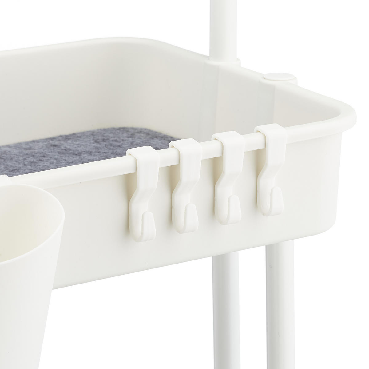 ROLLWAGEN - Weiß, Kunststoff/Textil (43/86/42cm) - Relaxdays