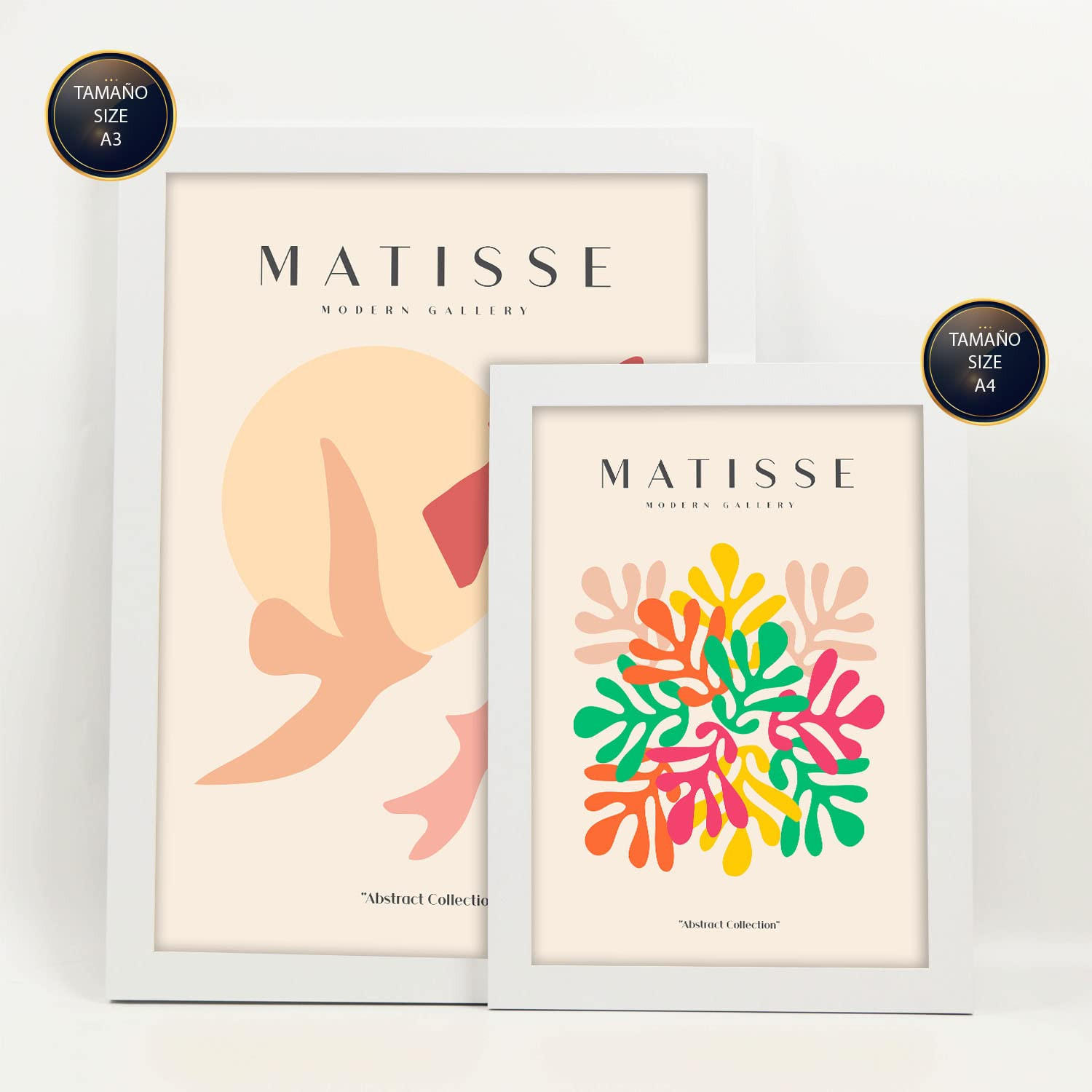 POSTER Set Mit 6 Henri Matisse Freiheit Drucke Des Fauvismus Und Der Abstrakten Kunst Für Innenarchitektur A3 & A4 Weißer Rahmen - Weiß, Papier (29/3cm) - Nacnic