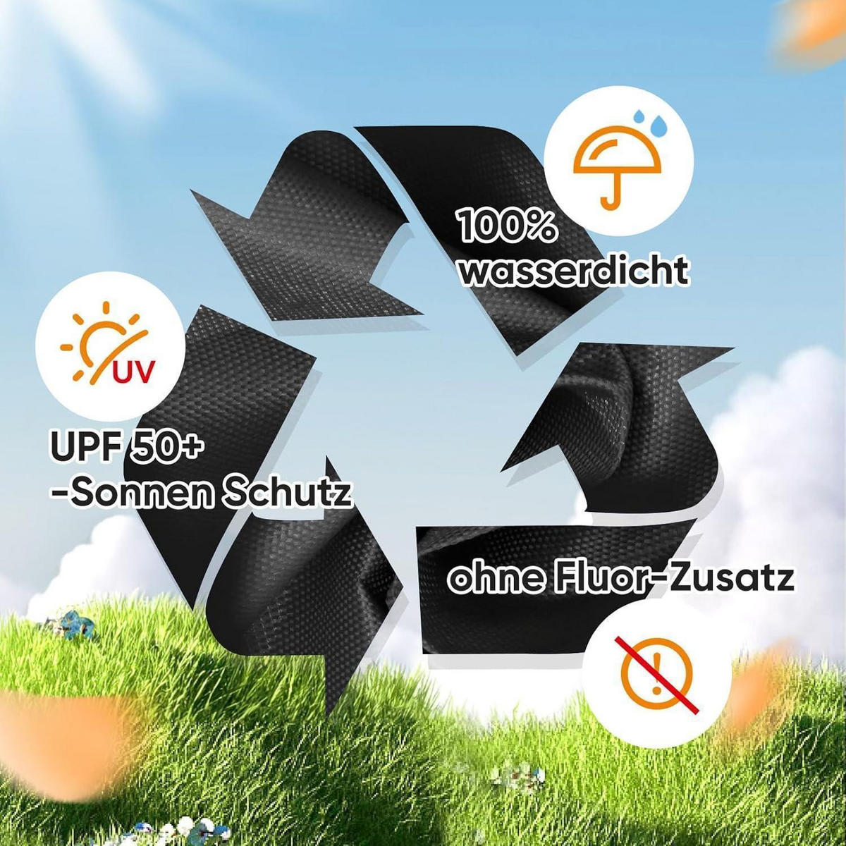 FALTPAVILLON 3x6m wasserdicht mit Seitenwänden und UV-Schutz 50+ Schwarz - Schwarz, Textil (300/277/600cm)