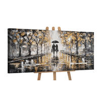 GEMÄLDE Zusammen gehen auf Keilrahmen 115x50 cm - Schwarz, Holz (115/50cm) - YS-art gallery