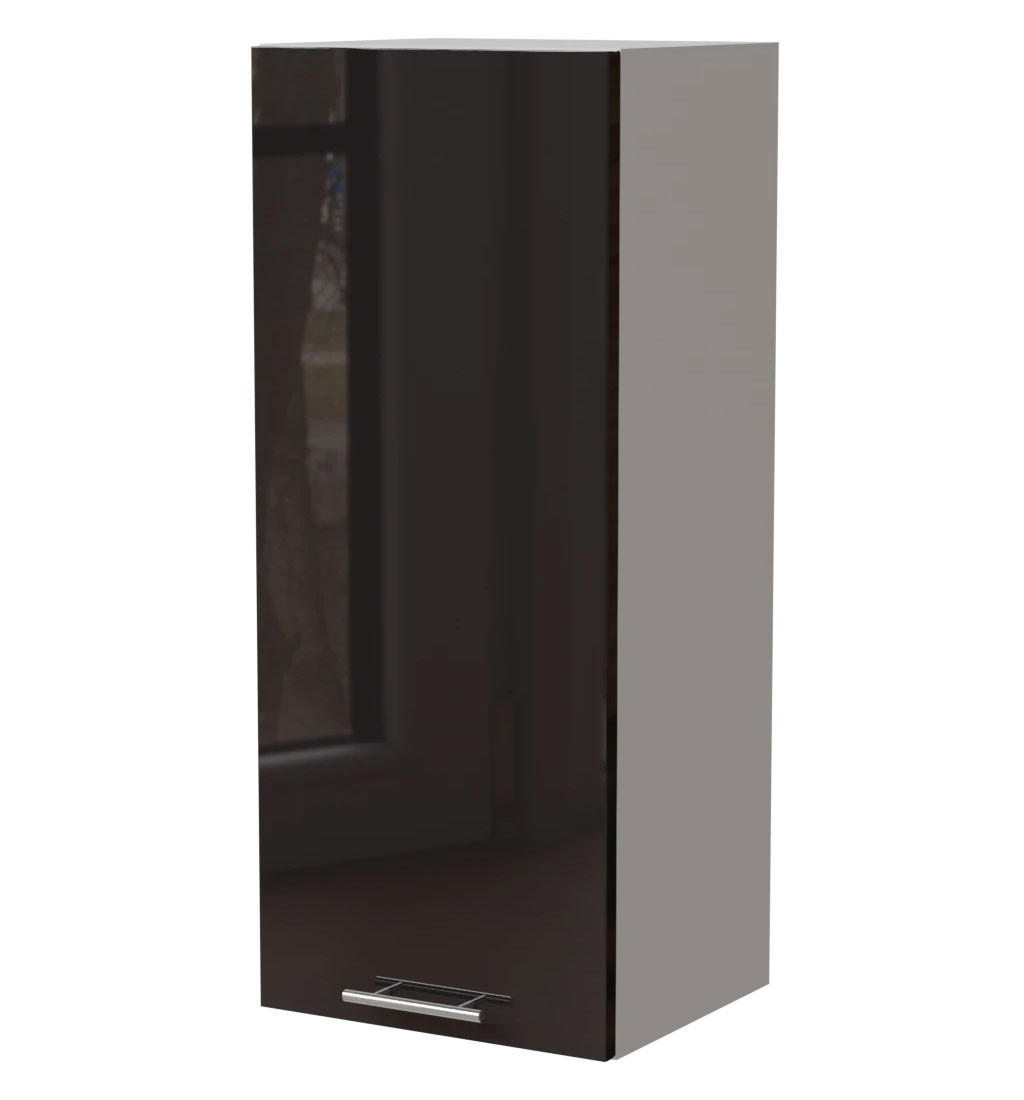 Feldmann-Wohnen Küchenhängeschrank Schwarz Hochglanz, Weiß 40x96x32.5 cm