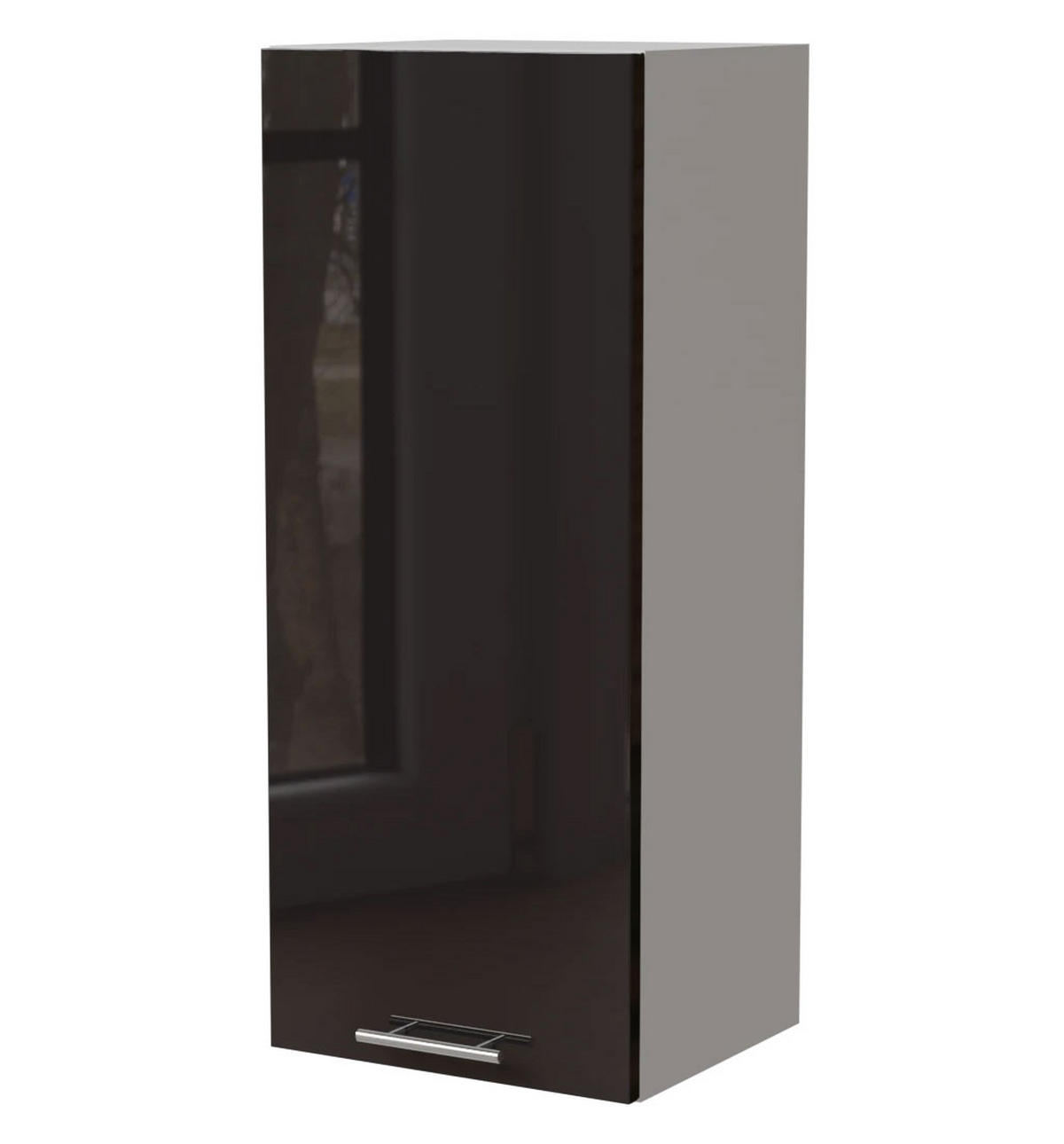 KÜCHENHÄNGESCHRANK W4/40 Essen Schwarz Hochglanz / Weiß Matt 40 / 32,5 / 96cm - Schwarz Hochglanz/Schwarz, Holz/Holzwerkstoff (40/96/32.5cm) - Feldmann-Wohnen