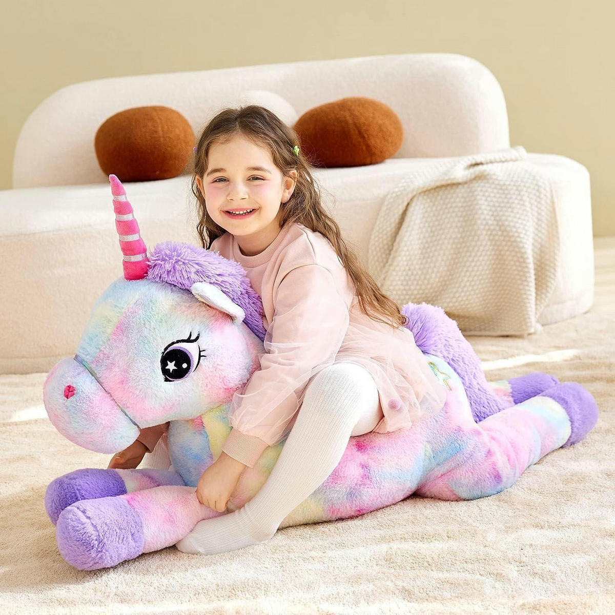 STOFFTIER Einhorn 110 cm - Multicolor, Textil (31/110cm)