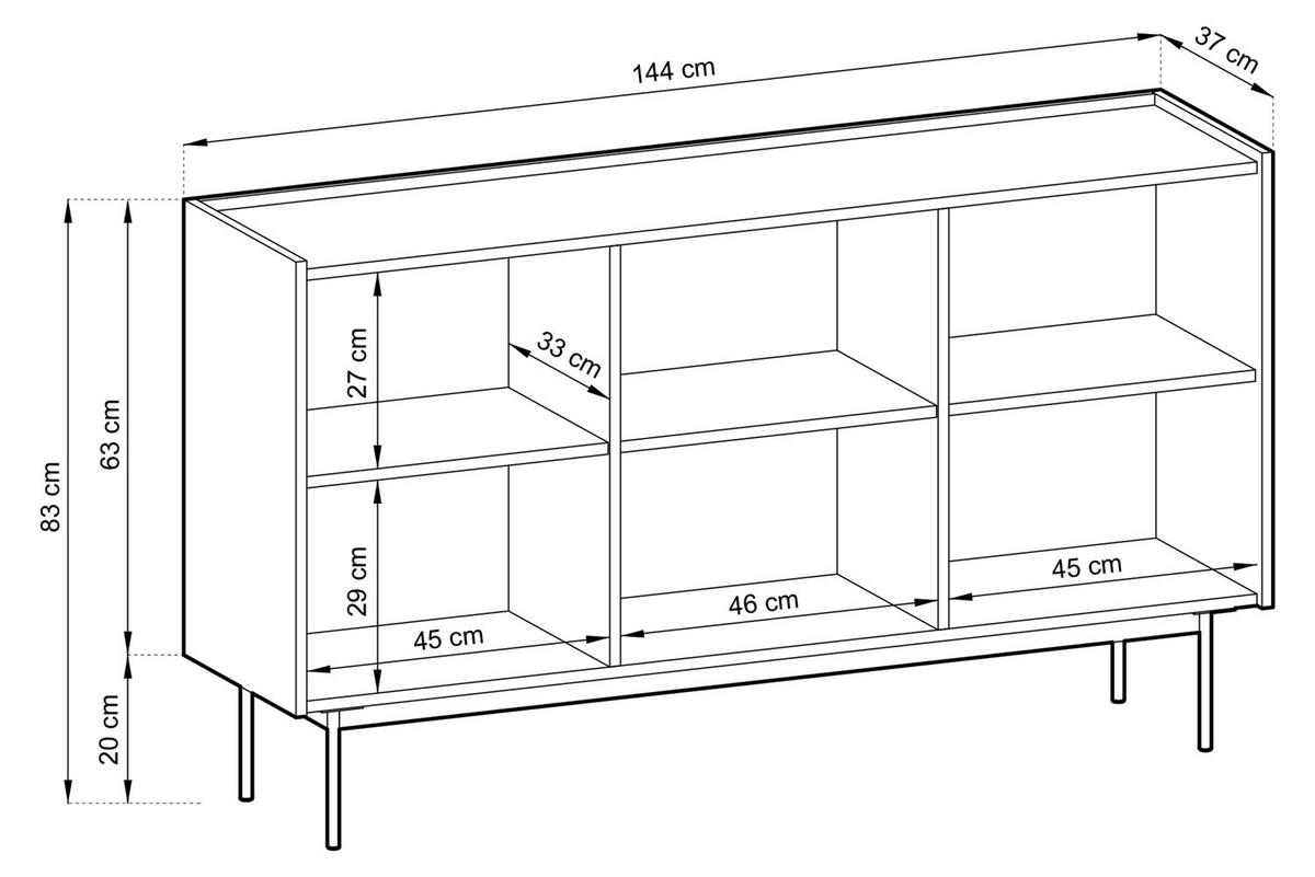 SIDEBOARD Color Kaschmir / Eiche Linea 144 / 37 / 83cm - Kaschmir/Hellbraun, Holz/Holzwerkstoff (144/83/37cm) - Feldmann-Wohnen
