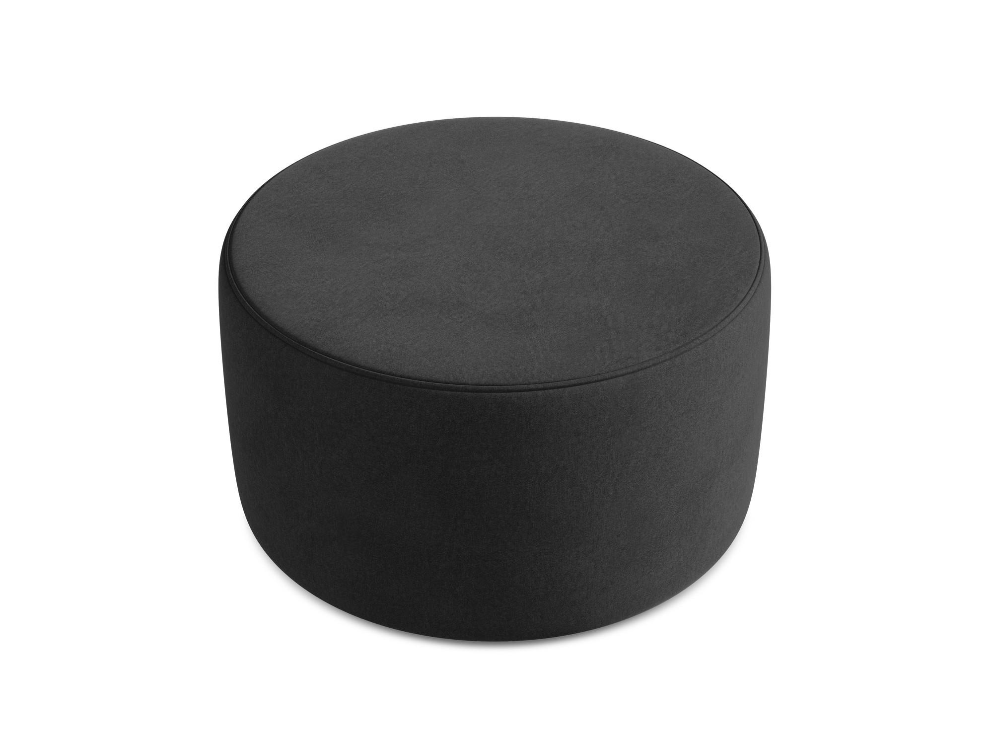 POUF Samt Stoff Schwarz - Schwarz/Grau, Kunststoff/Textil (81/46/81cm) - Makamii