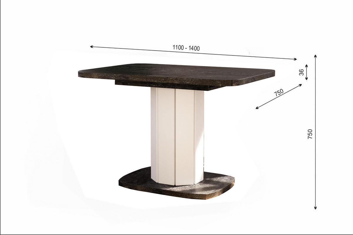 ESSTISCH Iris Eiche Evoke - Eiche San Remo, Holzwerkstoff (75/140/75cm) - Vladon