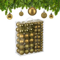138XWEIHNACHTSKUGELN - Goldfarben, Kunststoff (6/7/6cm) - Relaxdays