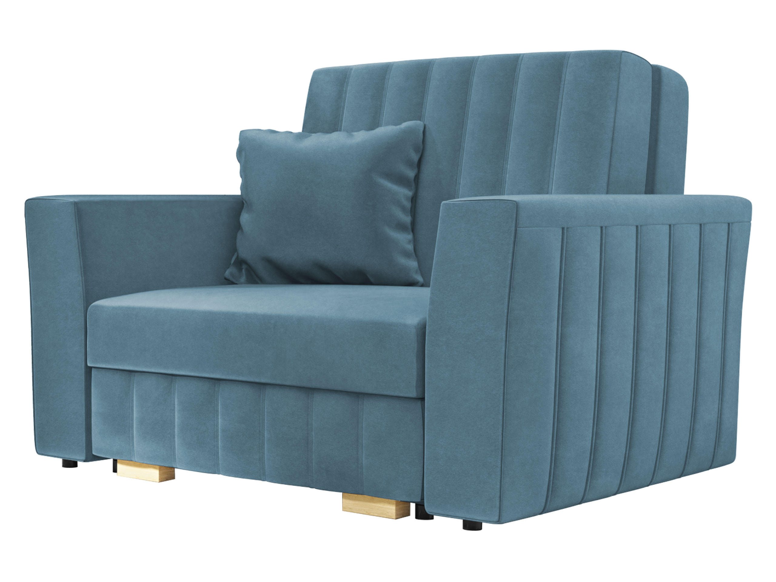 SCHLAFSOFA Viva Glam I - Naturfarben/Hellblau, Holz/Kunststoff (115/85/98cm) - MIRJAN24