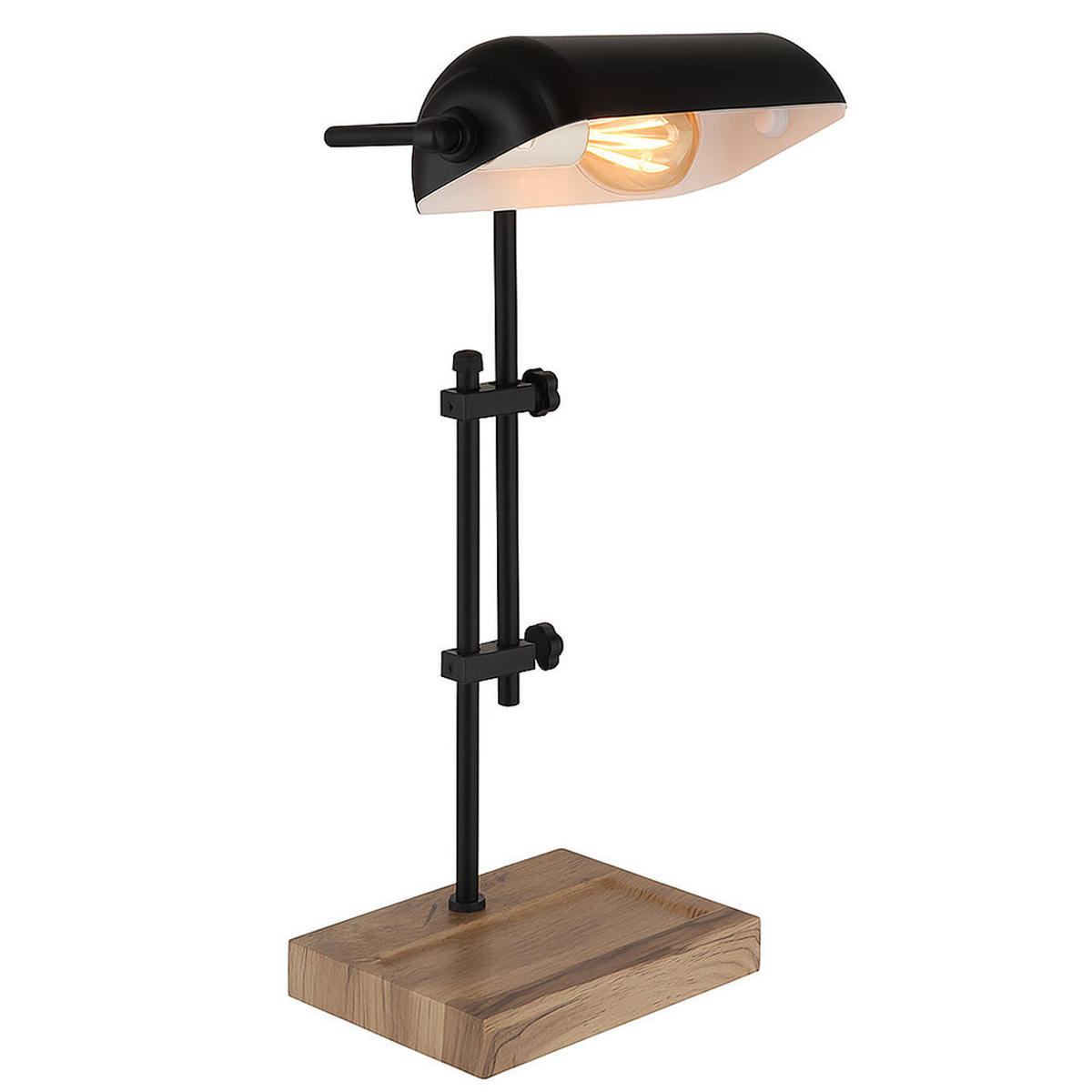 LED TISCHLEUCHTE Marid Holzoptik Schwarz - Schwarz, Metall (26.5/18.2/50cm) - Globo Lighting