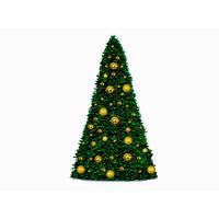 LAALU WEIHNACHTSBAUM geschmückt künstlich mit 74 Ornamenten BASIC GOLD 500 cm Baum mit Ständer und Weihnachtsornamenten - Goldfarben/Grün, Kunststoff (500cm) - LAALU