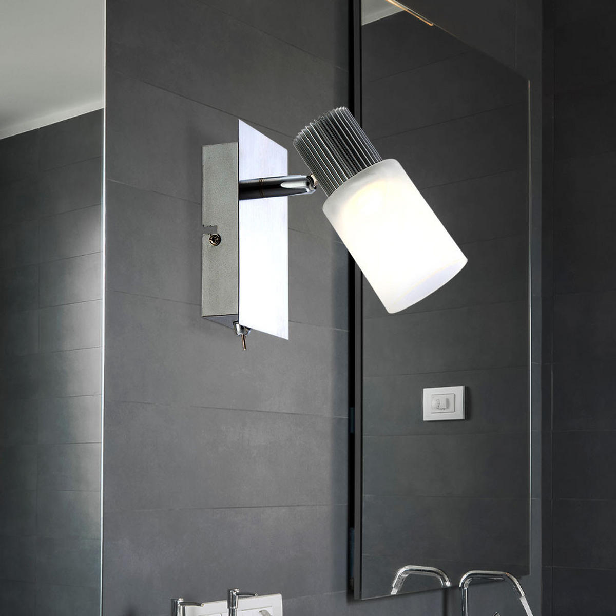 LED WANDLEUCHTE Nickel Alabaster - Silberfarben, Metall (8/13/15.5cm) - Globo Lighting