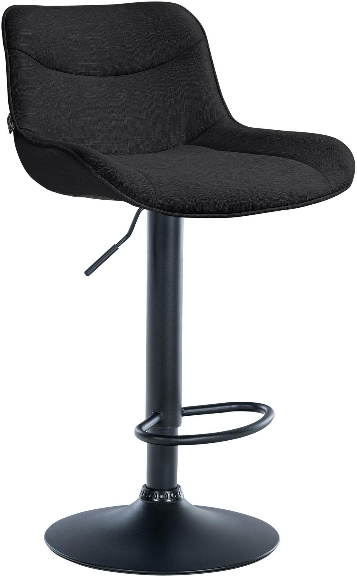 BARHOCKER Vulcano Stoff schwarz schwarz - Schwarz, Textil/Metall (49/106/51cm) - TPFLiving