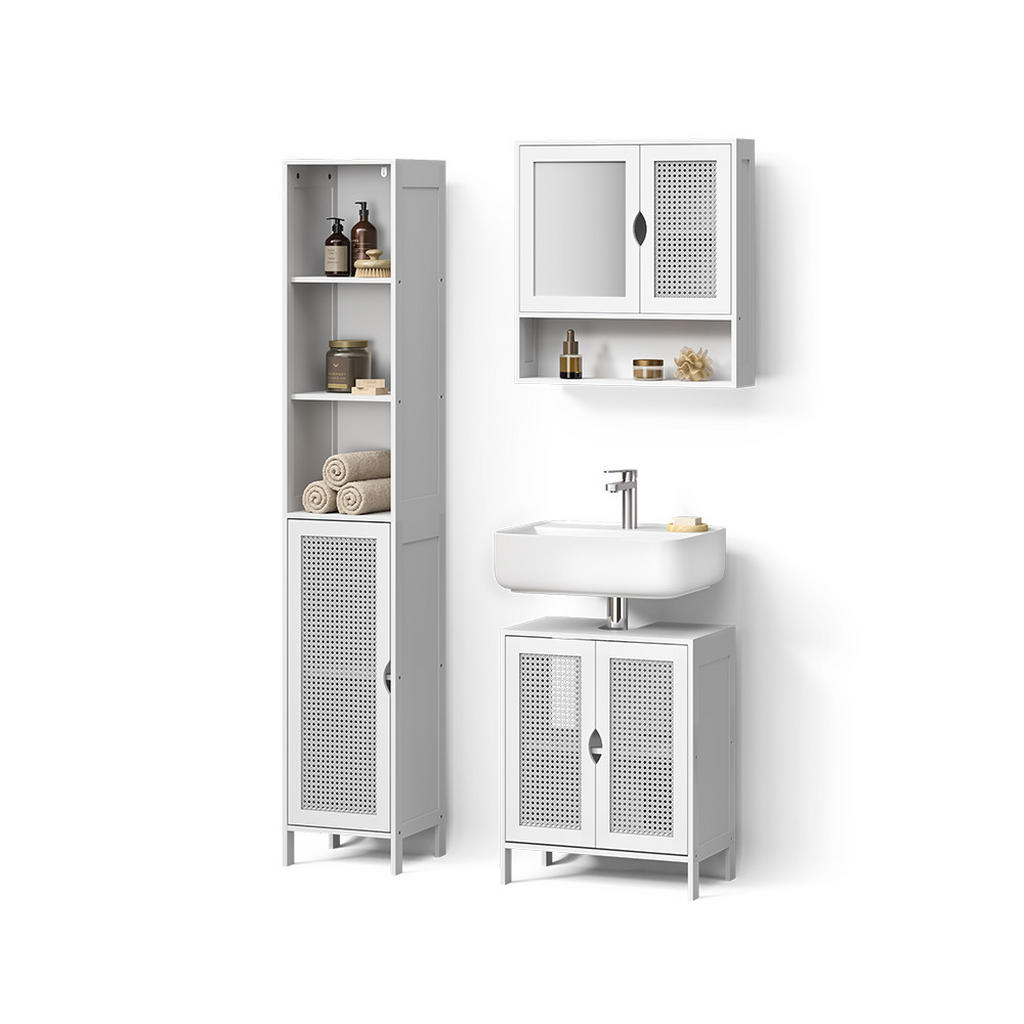 Livinity® KOUPELNOVÝ NÁBYTEK Mincio, Bílá, 3dílná
