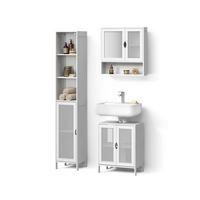 KOMPLET KOPALNIŠKEGA POHIŠTVA Mincio, Bela, 3-delni - bela, leseni material (50/60/29cm) - Livinity®