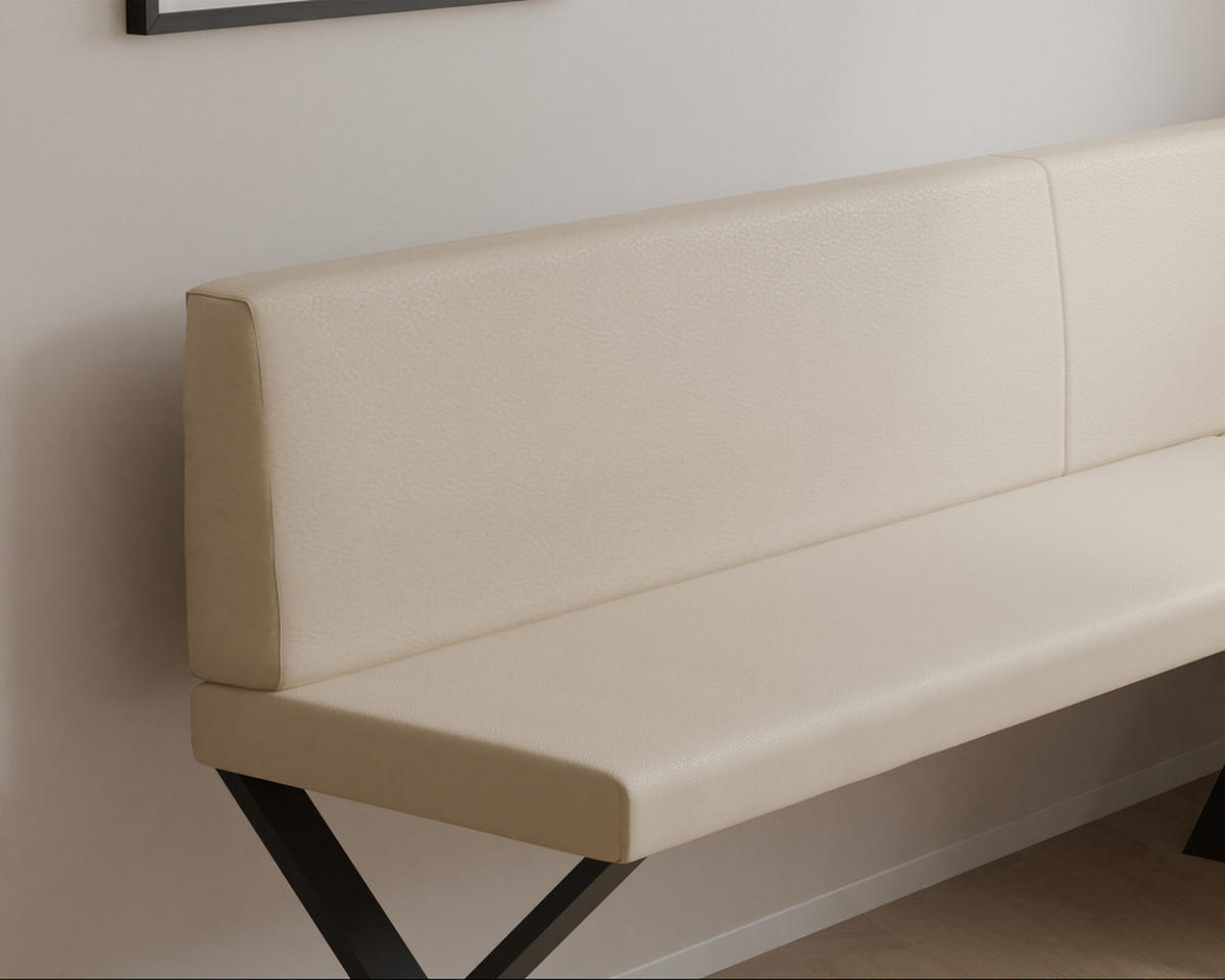 ECKBANK rechts VERO X Kunstleder glatt, 128/168 cm Beige - Beige, Kunststoff/Textil (128/168cm) - Idohome