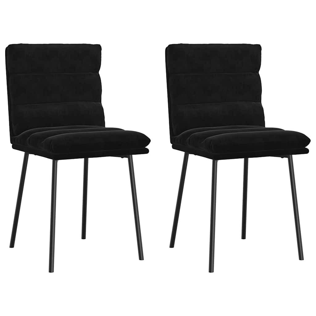 ESSZIMMERSTÜHLE 2 Stk. Schwarz Samt 45*54*83cm - Schwarz, Metall (45/83/54cm) - ZMH