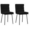 ESSZIMMERSTÜHLE 2 Stk. Schwarz Samt 45*54*83cm - Schwarz, Metall (45/83/54cm) - ZMH