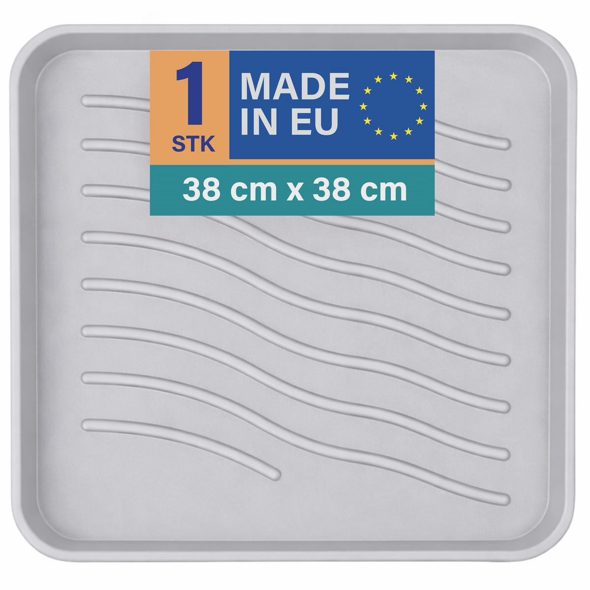 SCHUHABTROPFSCHALE Hellgrau 38x38 cm - Hellgrau, Kunststoff (38/38cm) - Bestlivings