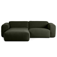 1,5-SITZER ECKSOFA mit Longchair - Schwarz/Grau, Kunststoff/Textil (260/173cm) - home24