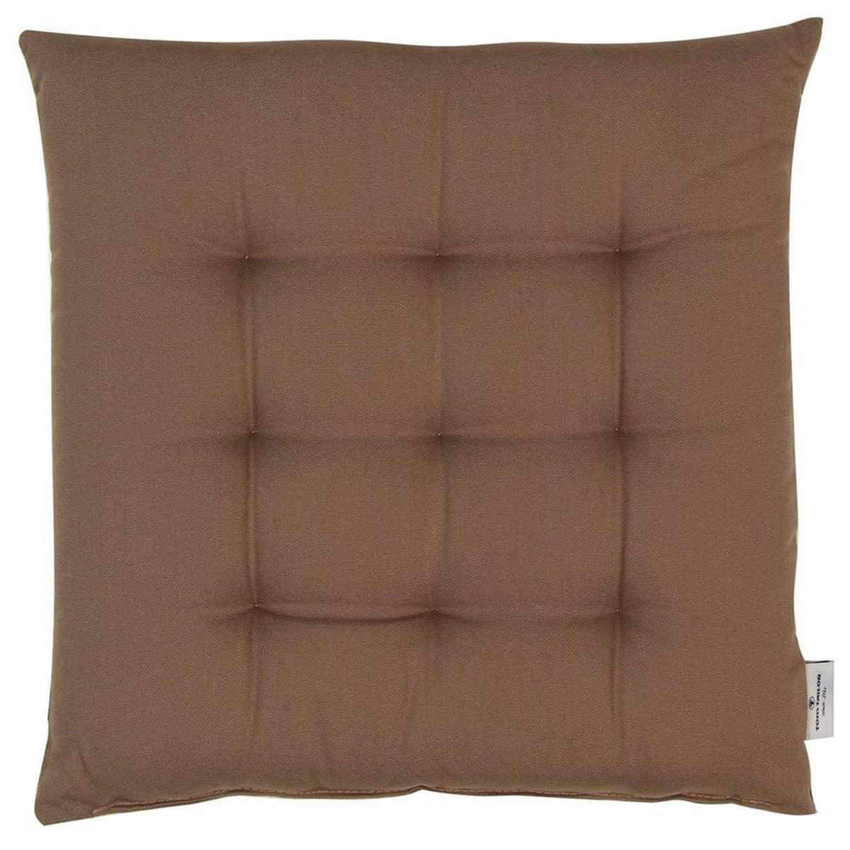 SITZKISSEN MIT 9 PUNKT-STEPPUNG DOVE - Schlammfarben, Textil (40/40/5cm) - Tom Tailor