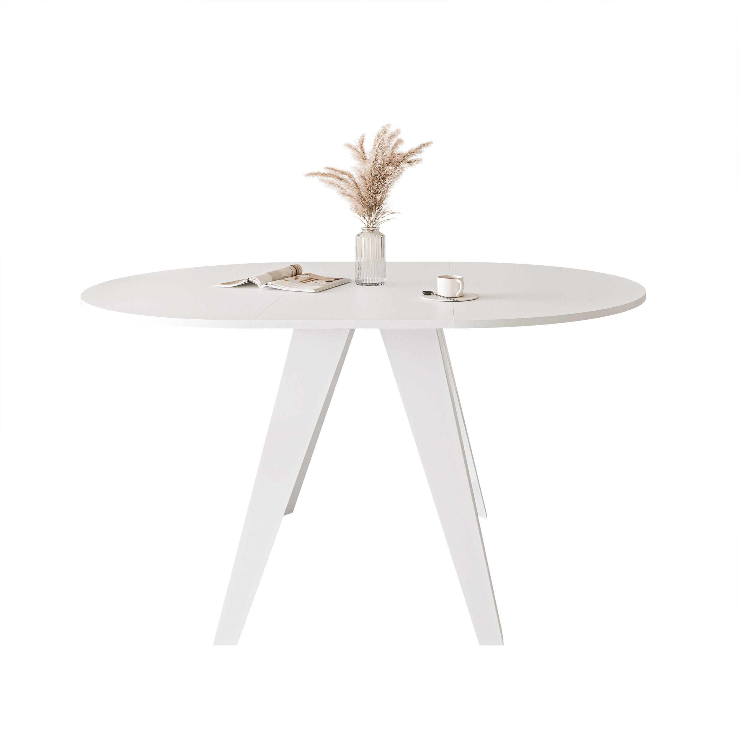 ESSTISCH ausziehbar auf MDF, Weiß - Weiß, Holzwerkstoff (90/90/76cm) - Idohome