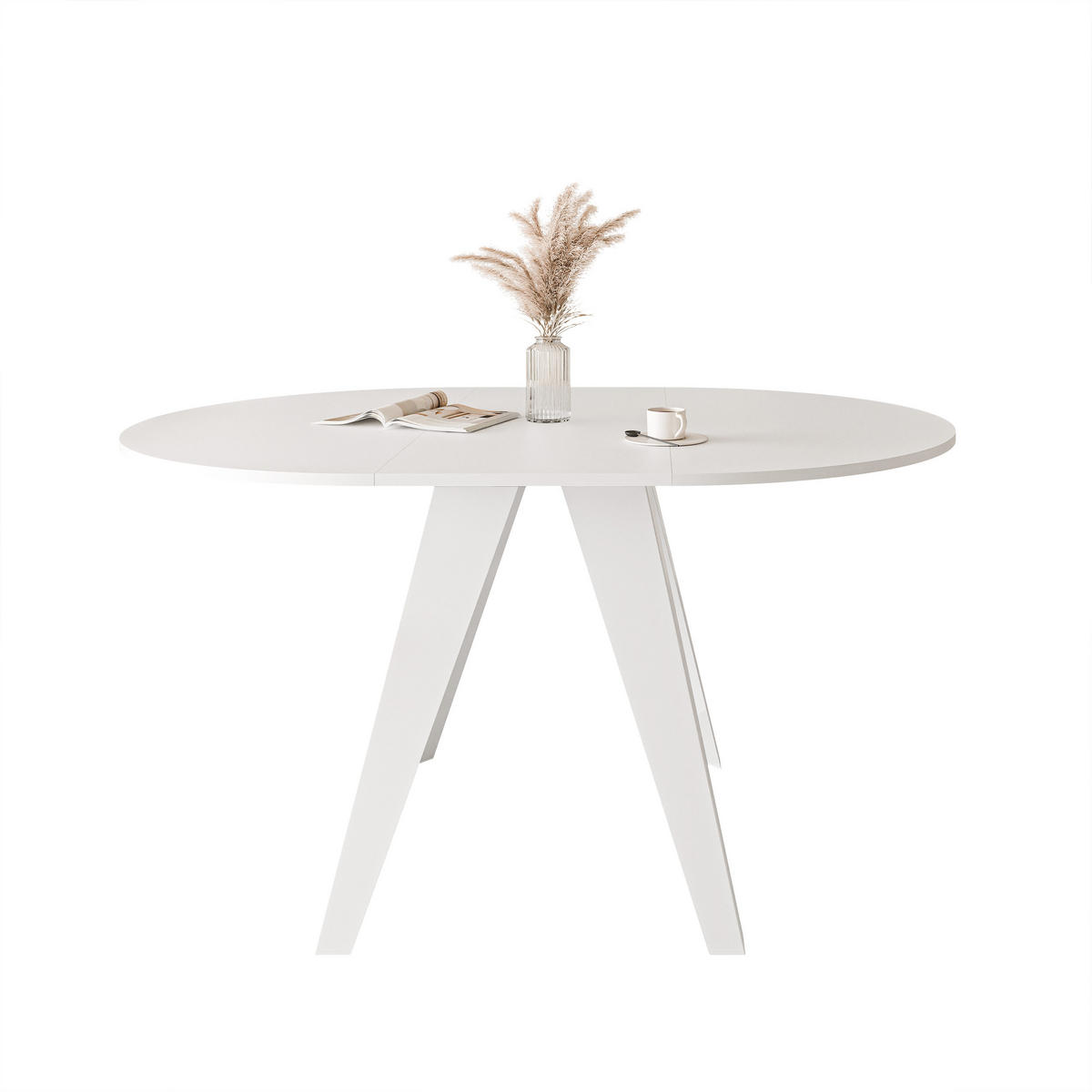 ESSTISCH ausziehbar auf MDF, Weiß - Weiß, Holzwerkstoff (100/100/76cm) - Idohome