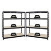 SCHWERLASTREGAL Rhino 2er-Set mit 2x 180x160x60 cm 4 Spanplatten-Ebenen 16mm Fachlast 500 kg Schwarz - Schwarz, Metall (320/180/60cm) - PROREGAL