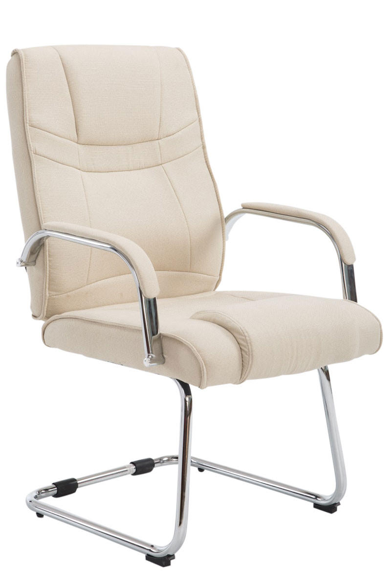 BESUCHERSTUHL Delhi Stoff Creme Konferenzstuhl Bürostuhl - Creme, Textil (60/104/67cm) - DELUKE