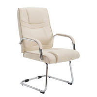 BESUCHERSTUHL Delhi Stoff Creme Konferenzstuhl Bürostuhl - Creme, Textil (60/104/67cm) - DELUKE