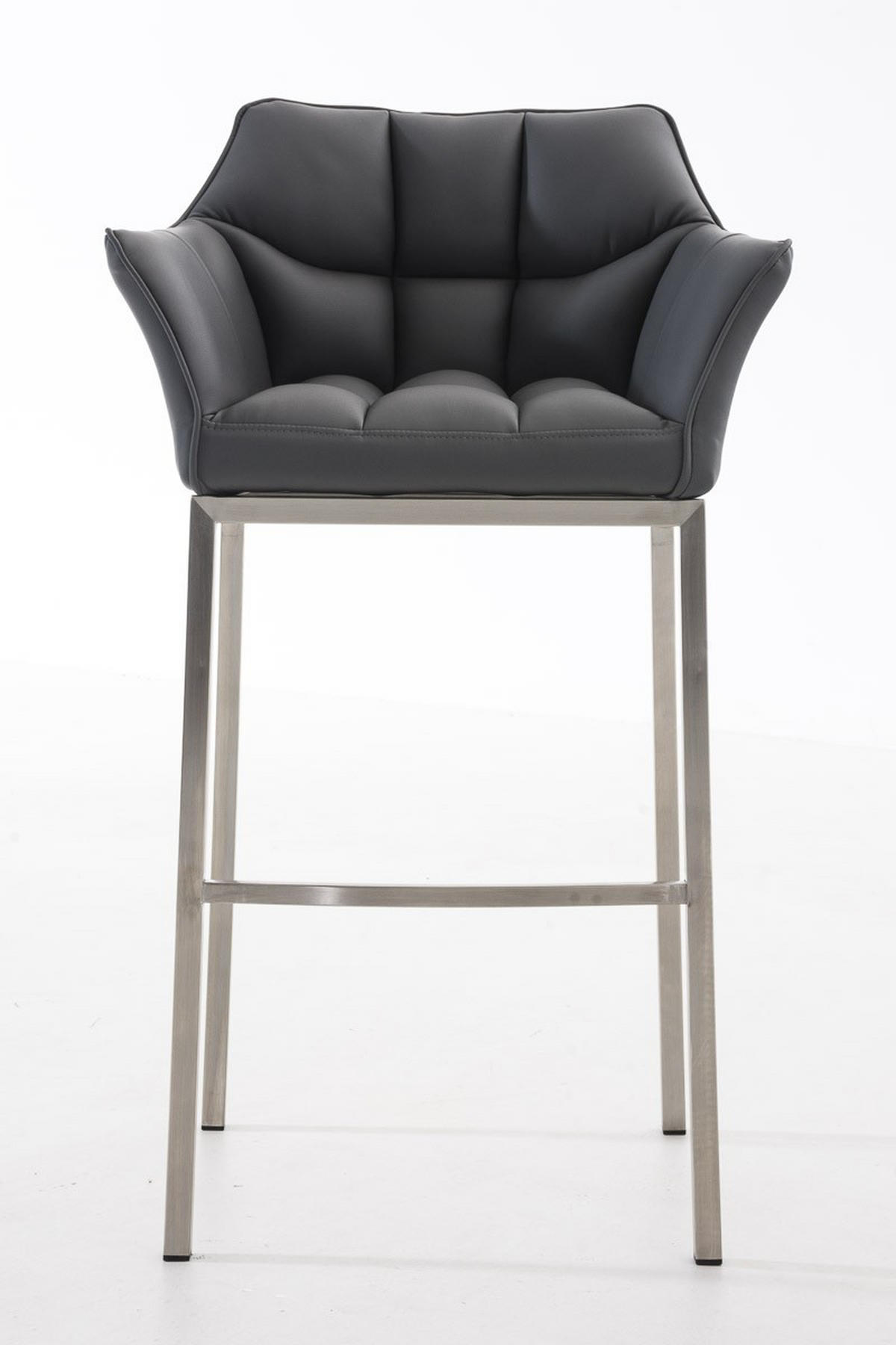 BARHOCKER Damaso 110x64x48 cm grau - Grau, Leder (64/110/48cm) - furnicato
