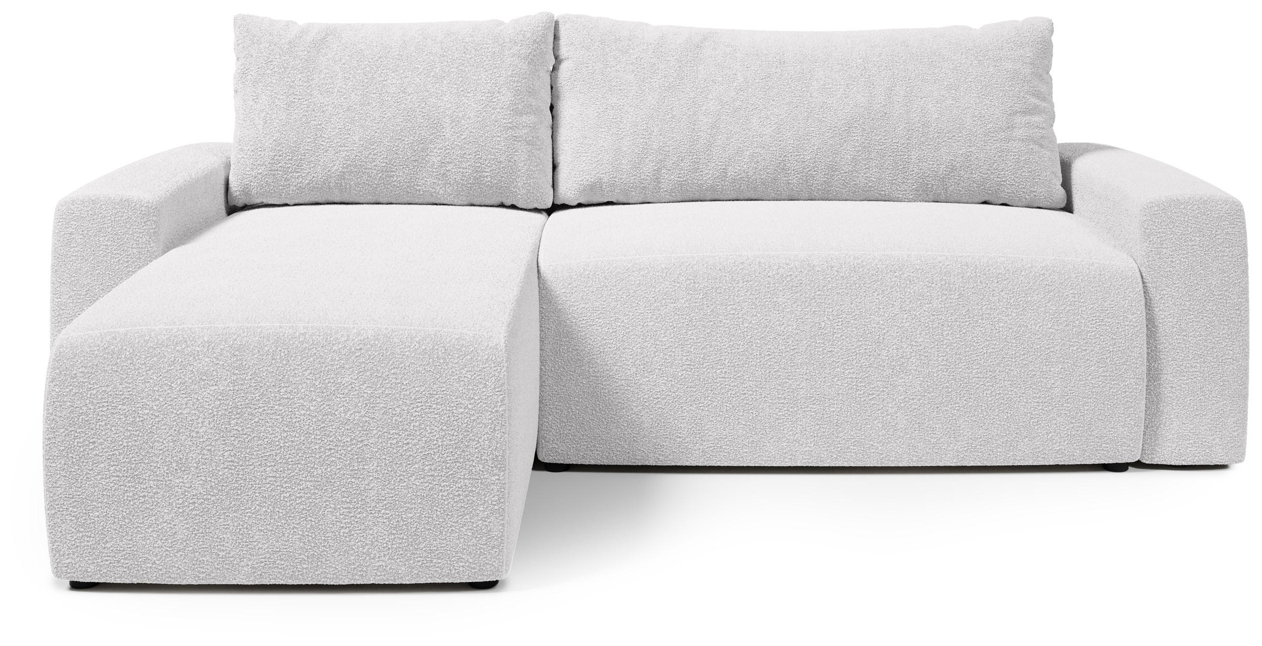 ECKSOFA PLUSH mit Schlaffunktion Hellgrau Boucle - Silberfarben, Textil (240/145cm) - Bromarkt