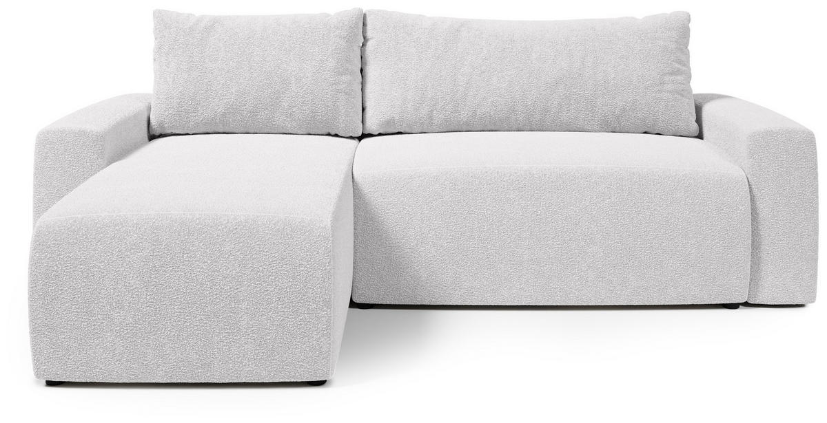 ECKSOFA PLUSH mit Schlaffunktion Hellgrau Boucle - Silberfarben, Textil (240/145cm) - Bromarkt