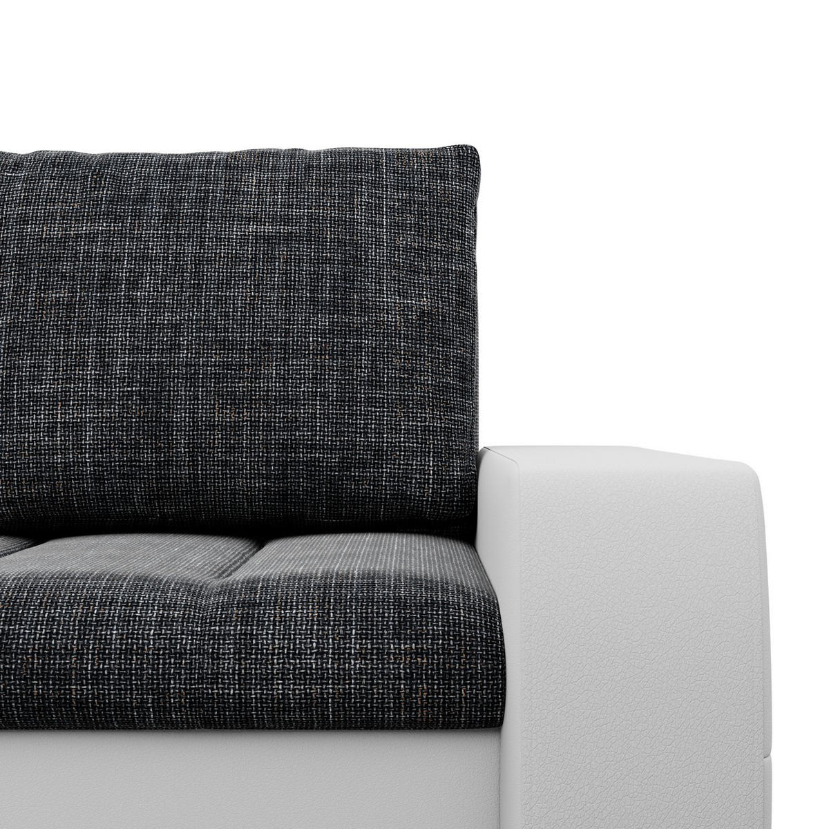 ECKSOFA MIT SCHLAFFUNKTION AURORA LINKS, Schwarz + Grau - Schwarz/Grau, Textil (243/200cm)