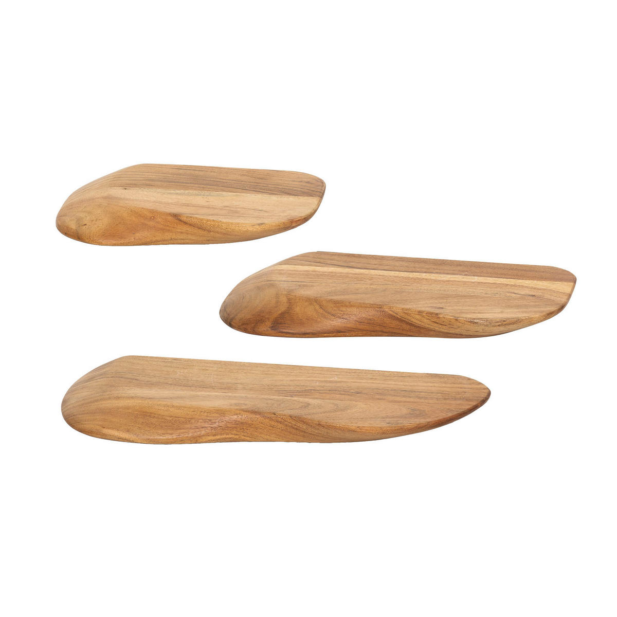 WANDREGAL Kim Braun 20/50/ 4 cm 3er-Set - Braun, Holz (50/4/20cm) - Hoyz Collection