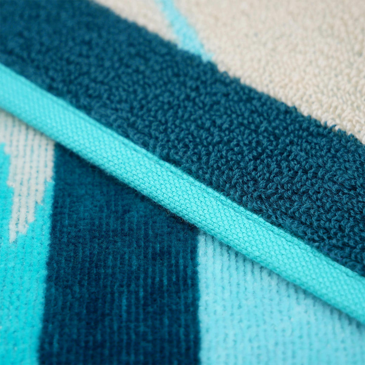 STRANDTUCH Frottee Velours Jacquard Blau 90x170 400g/m² - Miyako - Blau, Textil (170/90cm) - LE COMPTOIR DE LA PLAGE