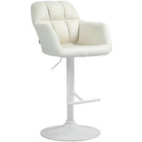 BARHOCKER Stoff creme - Creme/Weiß, Textil (57/97/59cm) - CLP