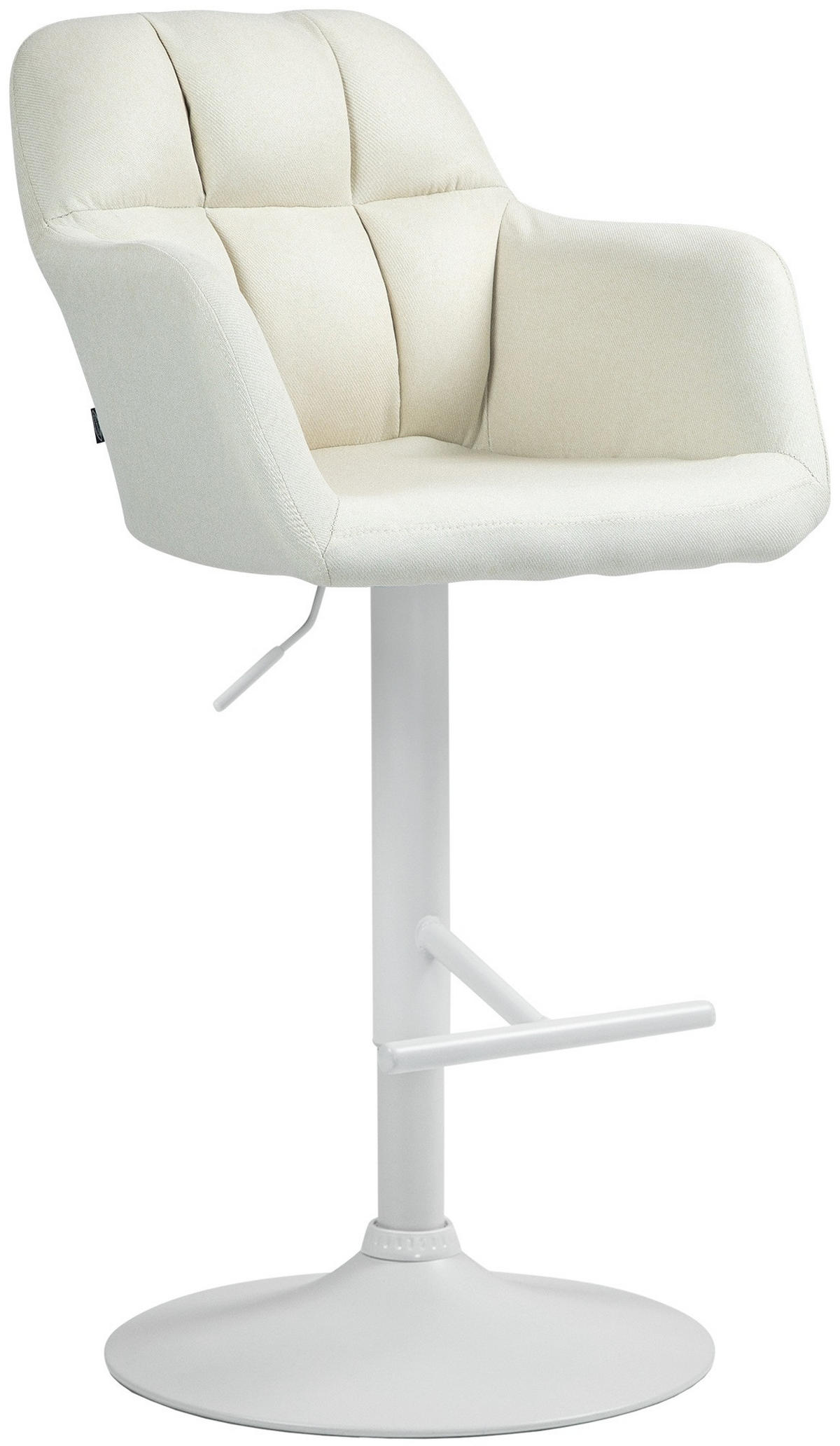 BARHOCKER Stoff creme - Creme/Weiß, Textil (57/97/59cm) - CLP