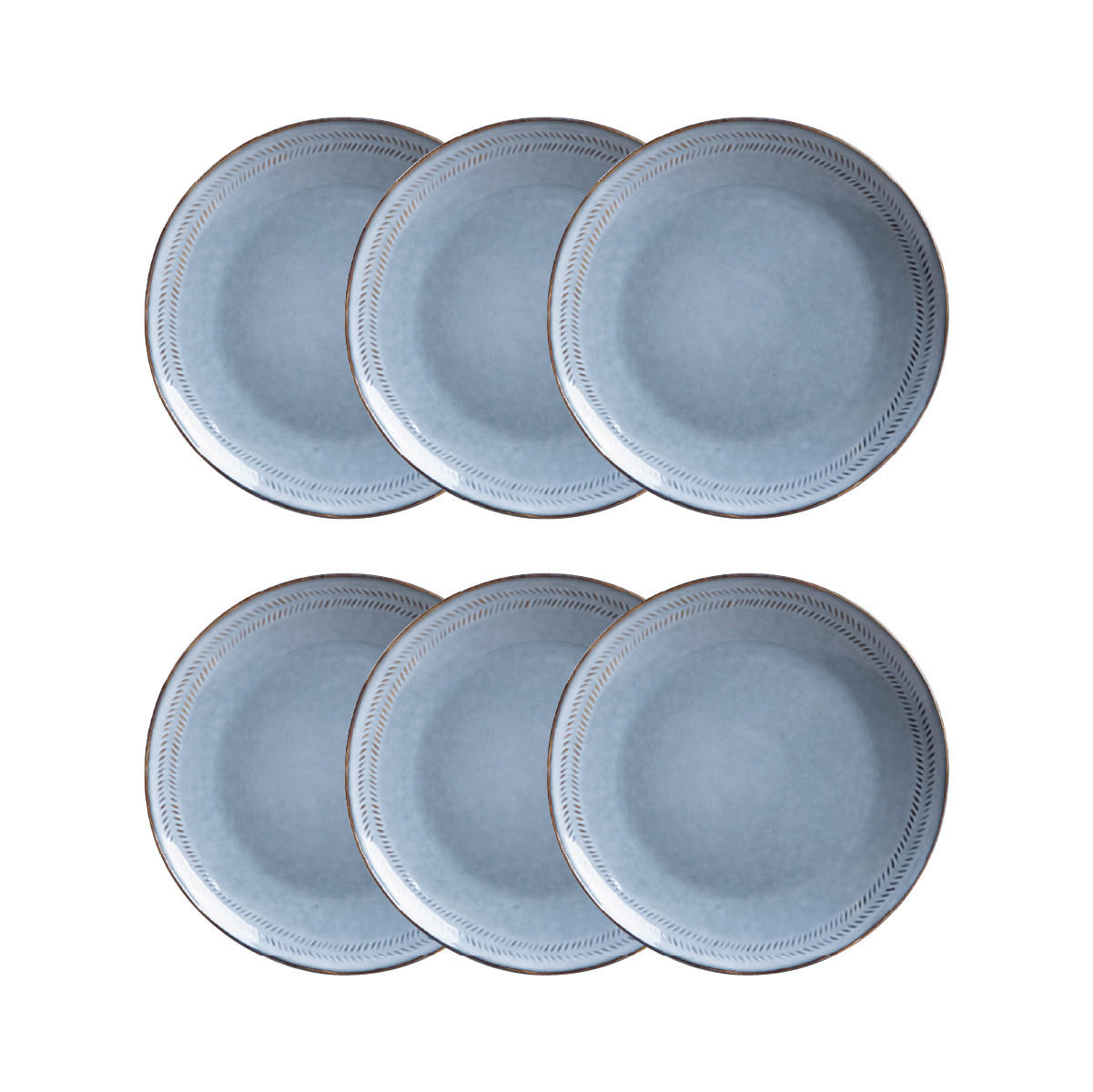 ESSTELLER Bluejeans blau 28 cm 6er-Set - Blau, Keramik (28/28/1cm) - Homla