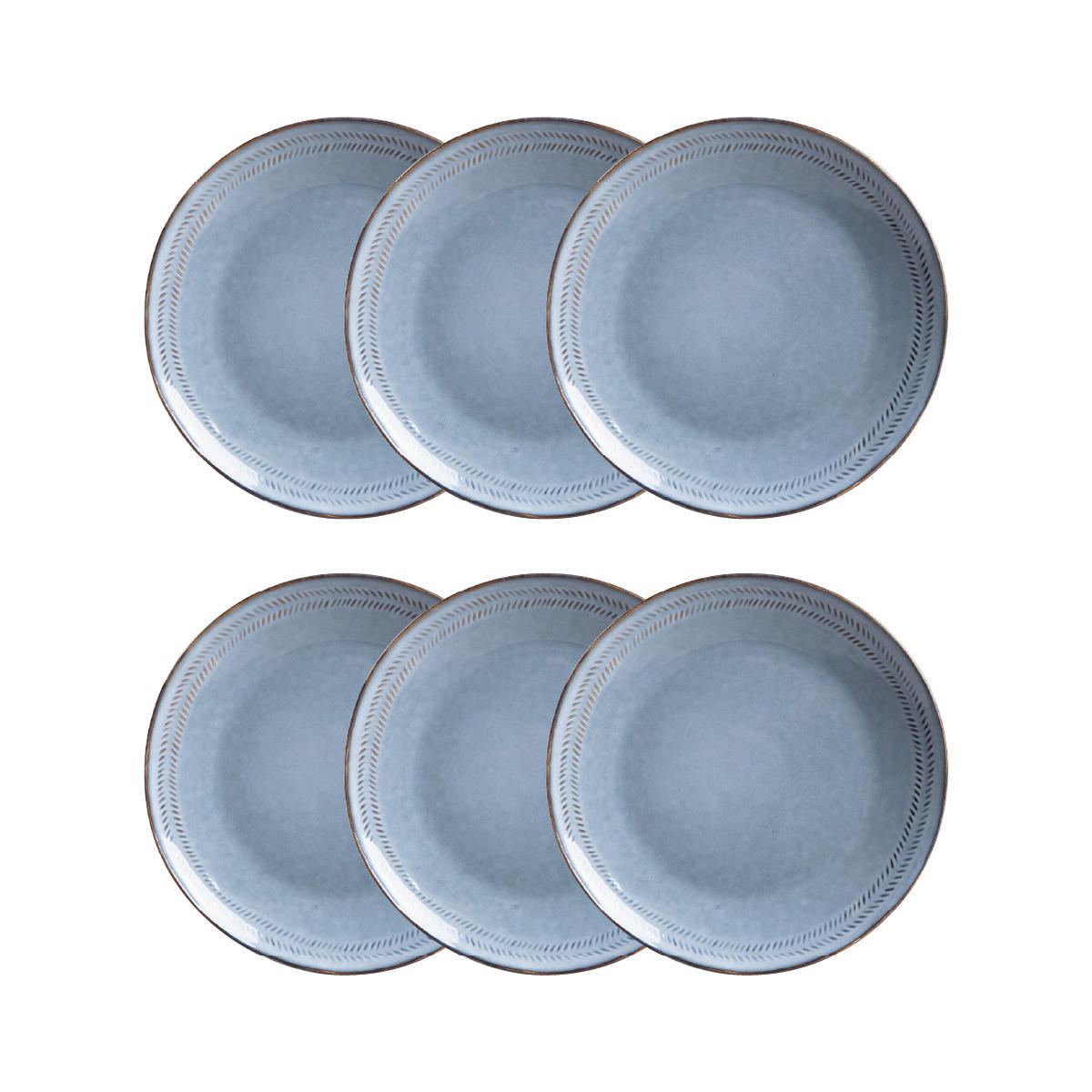 ESSTELLER Bluejeans blau 28 cm 6er-Set - Blau, Keramik (28/28/1cm) - Homla