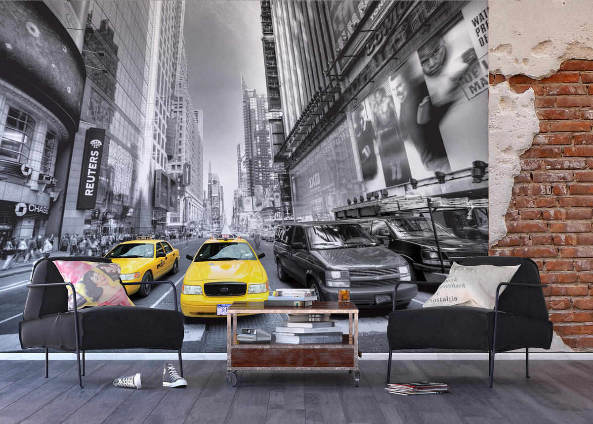 FOTOTAPETE New York 375 x 270 cm - Grau, Papier (375/270cm) - Sanders & Sanders