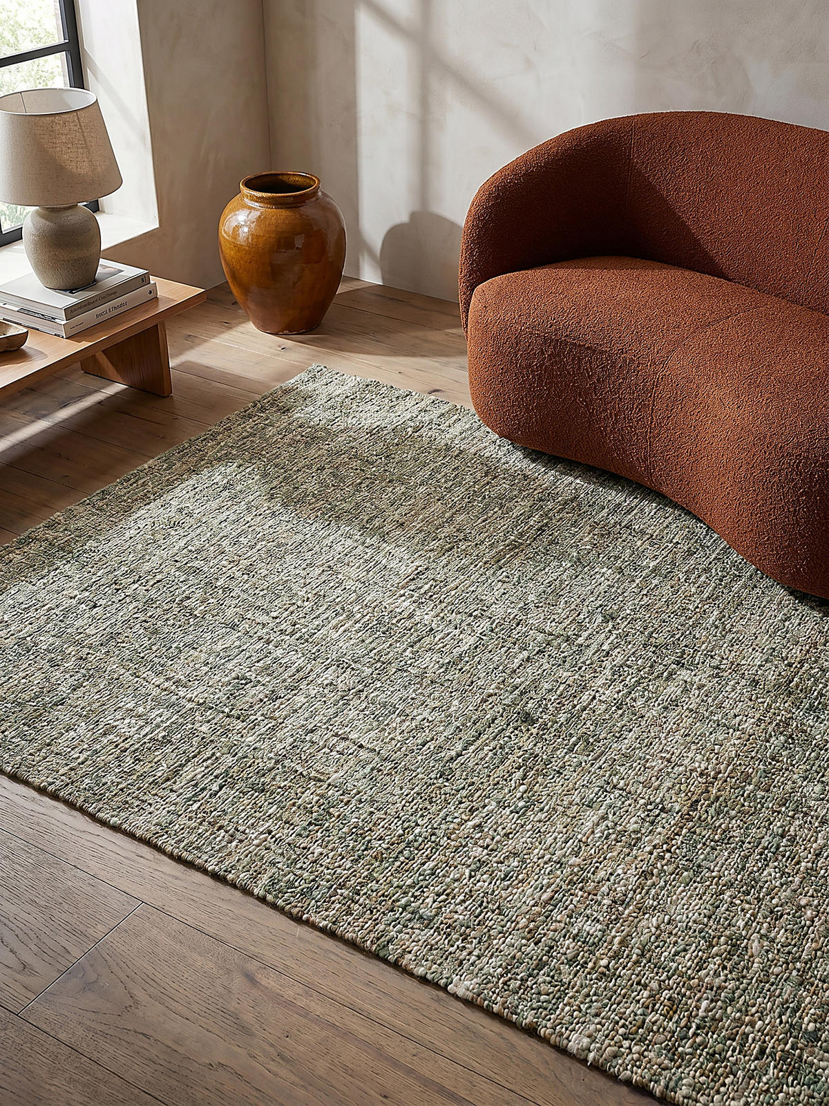 WOLLTEPPICH OTLEY, einfarbig, Grün, 200 x 290 cm - Grün, Textil (290/200cm) - KADIMA DESIGN