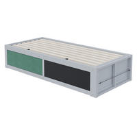 KINDEREINZELBETTEN aus Holz 90x200 cm in Grau mit hydraulischem Stauraum - Grau, Holz (90/200cm) - Modfu