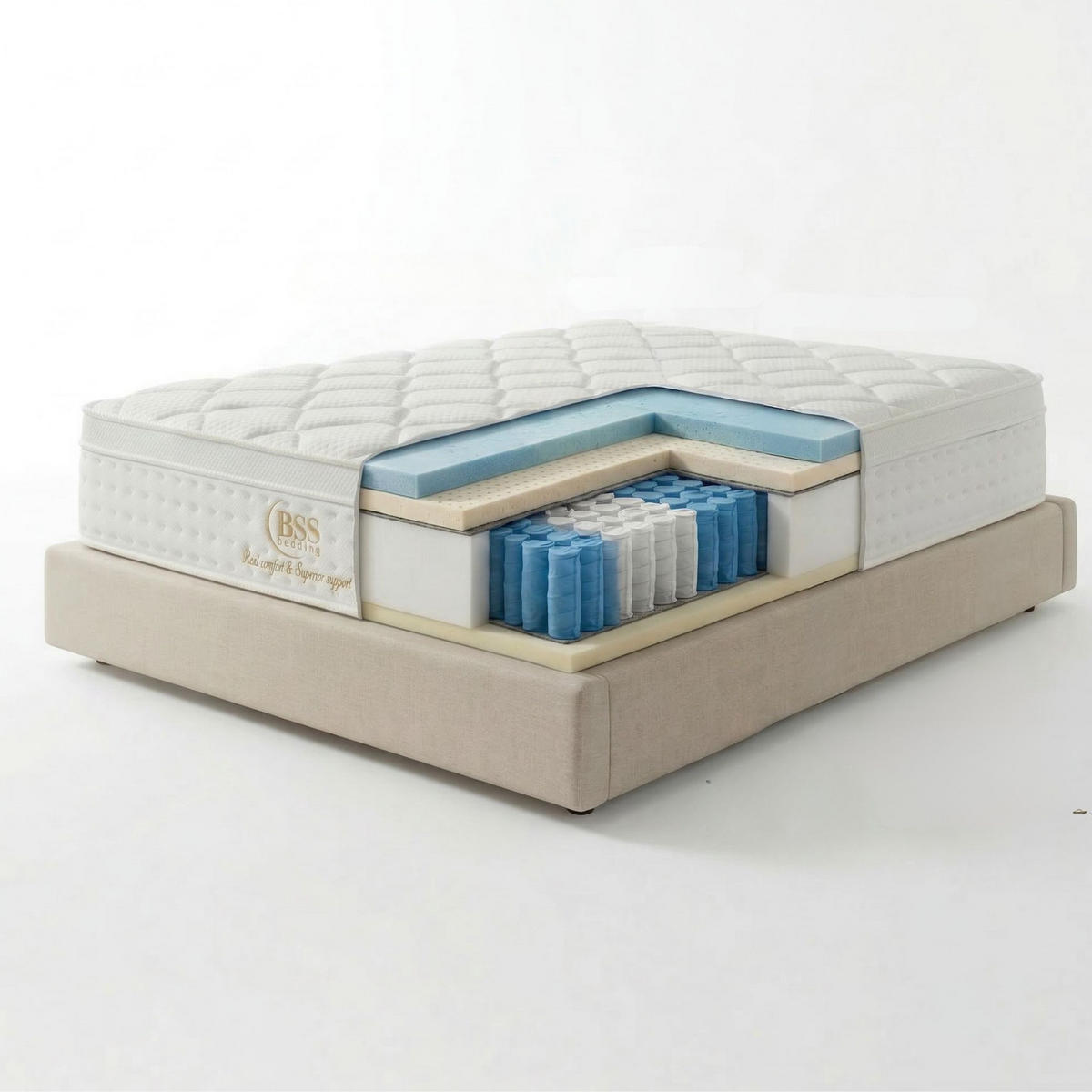 TASCHENFEDERKERNMATRATZE Sydney Matratze 160x200 cm, Höhe ca.: 30 cm, H2 + H3 = mittel + fest, 7-Zonen - Weiß, Textil (160/200cm) - Gowoll