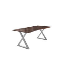 ESSTISCH LUBIN - Silberfarben/Braun, Holz/Metall (100/220/77cm) - SAM